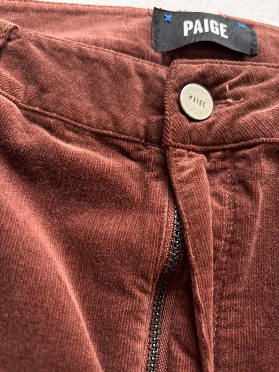Paige Cindy High Rise Straight Corduroy Jeans Rosewood Size 31 - Picture 5 of 14